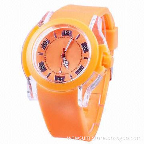 Silicone Wrist Watch, Passed RoHS and CE Certification/Quartz Movement